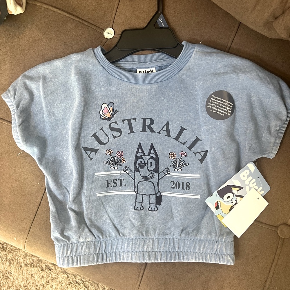 MOVING SALE everything 5$ Kids Bluey cropped shirt